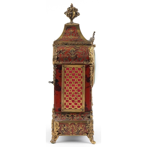 1 - Rollin of Paris, 19th century French Louis XV style boulle work mantle clock striking on a bell with... 