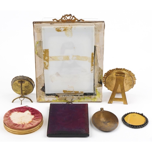 217 - Seven 18th/19th century and later portrait miniatures and frames including a rectangular example of ... 