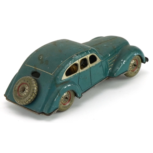 1145 - Vintage German tinplate clockwork saloon car