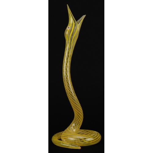 609 - Bimini, Murano glass vase in the form of a serpent, 27cm high