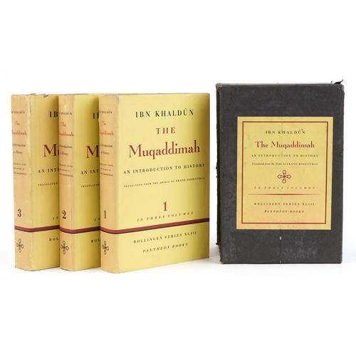 1495 - The Muqaddimah, three hardback books by Ibn Khaldûn volumes 1-3 with slip case, published Panthern B... 