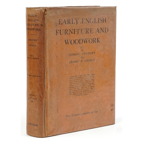 1494 - Early English Furniture and Woodwork, hardback book by Herbert Cescinsky & Ernest R Gribble, two vol... 