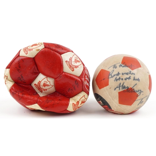 1686 - Two 1980s footballing interest Liverpool Football Club signed footballs including the signatures of ... 