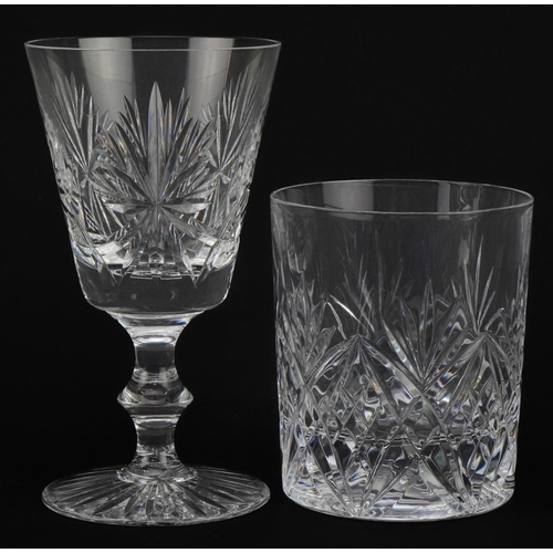 2294 - Set of six Edinburgh Crystal wine glasses and set of six cut glass tumblers, the largest each 13.5cm... 