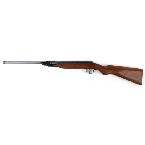 1438 - Vintage Webley Junior snap barrel air rifle with protective case, 92.5cm in length