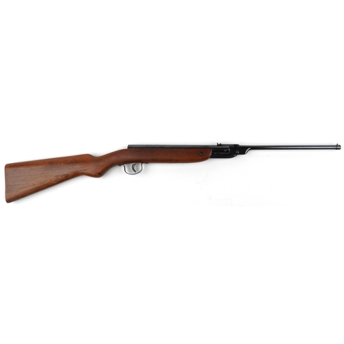 1438 - Vintage Webley Junior snap barrel air rifle with protective case, 92.5cm in length