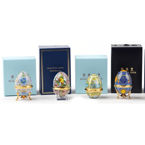 2278 - Seven Halcyon Days enamel Easter egg trinket boxes including 2016 Annual Easter Egg Inspired by The ... 