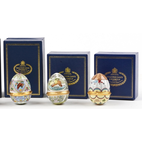 2278 - Seven Halcyon Days enamel Easter egg trinket boxes including 2016 Annual Easter Egg Inspired by The ... 