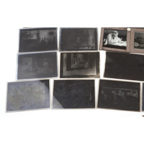 1684 - Collection of early 20th century magic lantern glass slides including BSA advertising, Disney, Charl... 