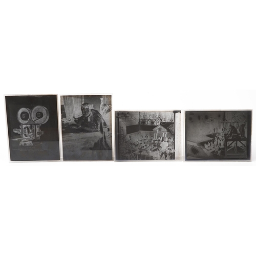 1684 - Collection of early 20th century magic lantern glass slides including BSA advertising, Disney, Charl... 