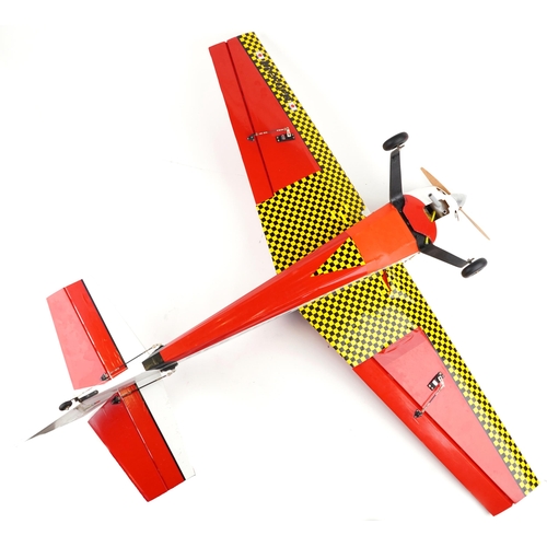 1231 - Team Jr AeroShell Edge 540 radio controlled aeroplane with mechanics, 140cm in length, 163.5cm wings... 