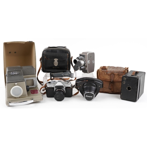 1056 - Cameras and photography equipment  including Aldis 303 projector and Kowa camera