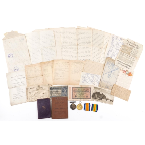 1336 - British military World War I pair with related militaria including diary, the pair awarded to 38682S... 