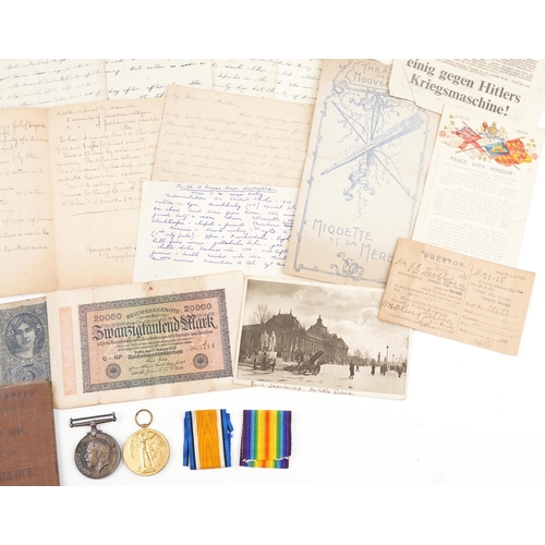 1336 - British military World War I pair with related militaria including diary, the pair awarded to 38682S... 