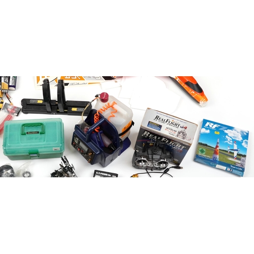 1250 - Radio control mechanics and accessories including MacGregor controller, Irvine fuelling station, Ali... 