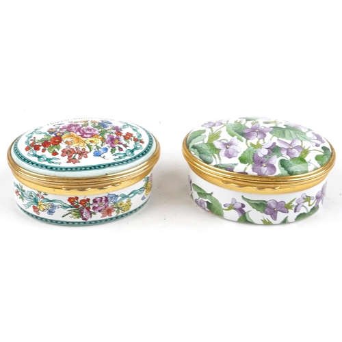 2275 - Two Halcyon Days enamelled trinket boxes with boxes including The Metropolitan Opera