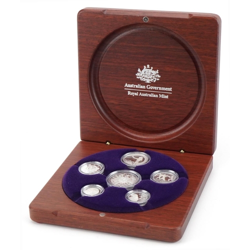 1606 - Australian Government Royal Australian Mint 2007 Fine Silver Proof set comprising six coins with cas... 