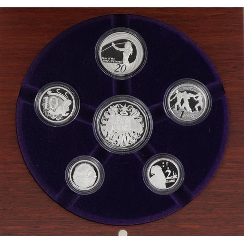 1606 - Australian Government Royal Australian Mint 2007 Fine Silver Proof set comprising six coins with cas... 