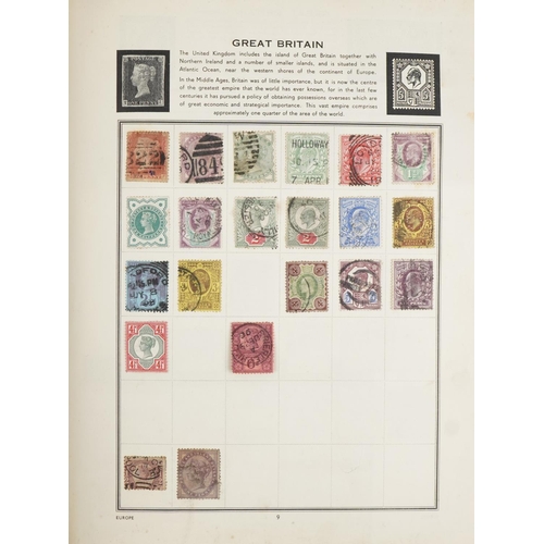 1707A - 19th century and later British and European stamps arranged in an album including Great Britain and ... 