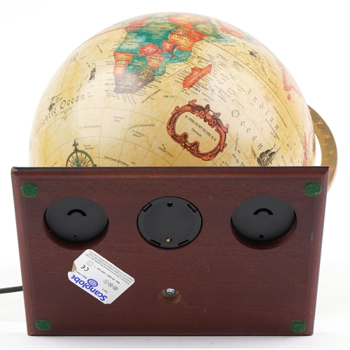 2675 - Replogle electric desk globe with barometer, thermometer and hydrometer, 38.5cm high