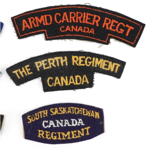 1379 - Ten Canadian military interest shoulder titles including The Westminster Regiment, Queen's Own Camer... 