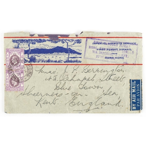 1675 - Early 20th century Imperial Airways Service First Flight Airmail for Hong Kong cover