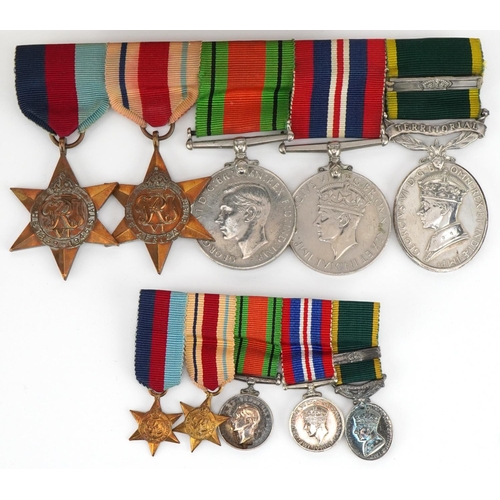 1355 - British military World War II five medal group with dress medals and box of issue relating to Allan ... 