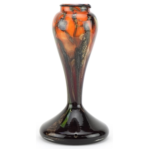 442 - Bernard Aconito, French studio multi coloured glass lamp base, 28.5cm high