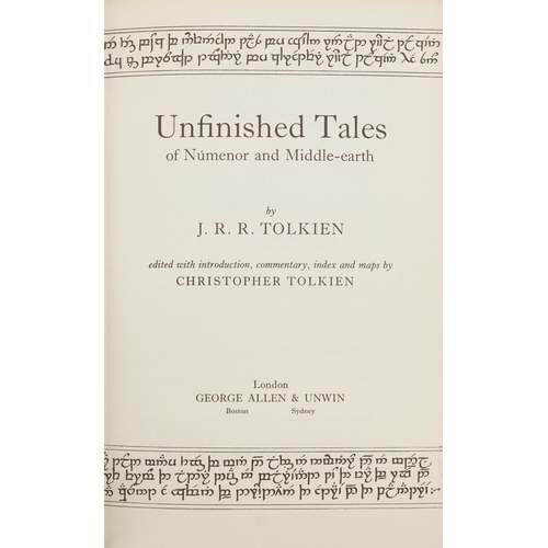 1480 - Unfinished tales by J R R Tolkien, hardback book with dust jacket, published 1980