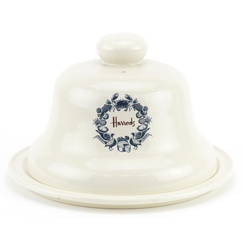 2306 - Harrod's ceramic cheese dome on stand, the stand 26.5cm in diameter