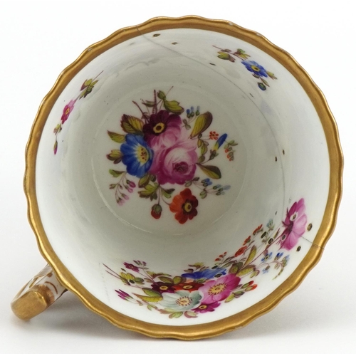 509 - Chamberlain's Worcester, early 19th century cobalt blue ground cup and saucer finely hand painted an... 