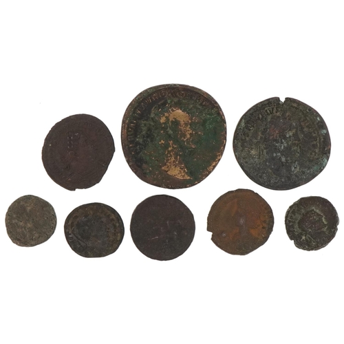 1587 - Seven antique Roman coins, total 59g