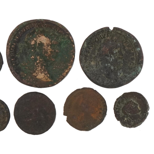 1587 - Seven antique Roman coins, total 59g