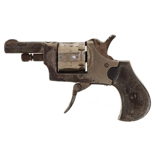 1433 - 19th century pinfire pocket revolver, 11.5cm in length