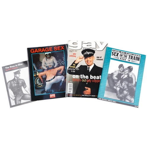 1658 - Four erotic magazines including Tom of Finland,  Sex on the Train and The Boys in blue by Phil Andro... 