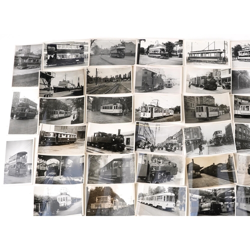 1716 - Collection of Mid 20th century tram, railway and shipping interest photographs and postcards includi... 