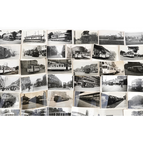 1716 - Collection of Mid 20th century tram, railway and shipping interest photographs and postcards includi... 