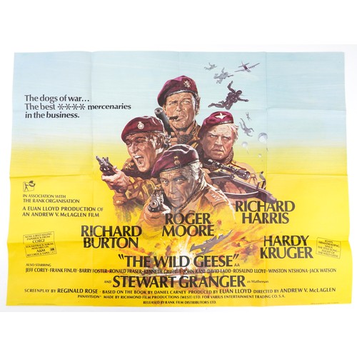 1668 - Three vintage UK quad film posters comprising Wild Geese printed by W E Berry, Picnic at Hanging Roc... 