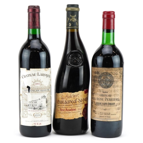 2234 - Three bottles of red wine comprising 1982 Chateau la Rose Perrier Lussat-Saint-Emilion, 1993 Chateau... 