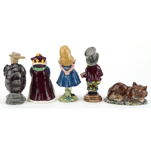 2258 - Five Beswick Alice in Wonderland series characters comprising Queen of Hearts, Alice, Mad Hatter, Mo... 