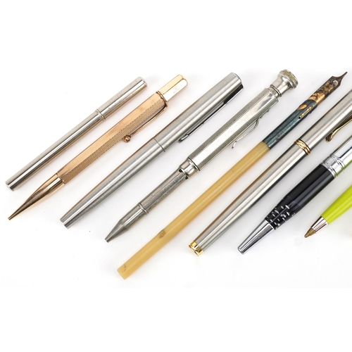 2474 - Vintage and later pens and pencils including Balita with lighter and rolled gold propelling pencil