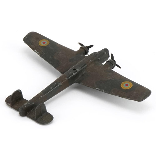 1138 - Vintage Dinky Toys diecast Armstrong Whitworth Whitley Bomber, (camouflaged) with box, no 62T