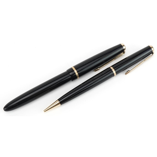 735 - Parker Slimfold fountain pen with 14k gold nib and propelling pencil housed in a fitted box