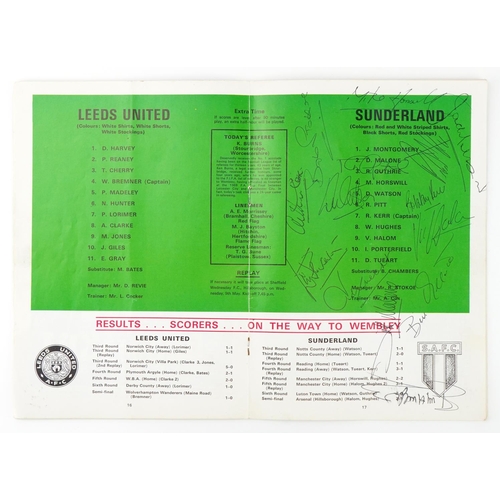 1692 - Sporting interest Leeds United V Sunderland 1973 FA Cup Final football program signed by all Sunderl... 