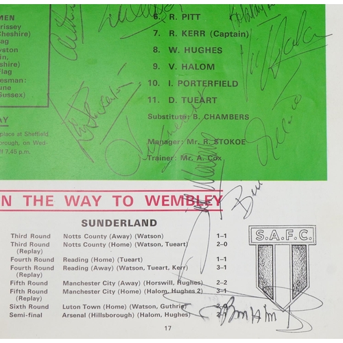 1692 - Sporting interest Leeds United V Sunderland 1973 FA Cup Final football program signed by all Sunderl... 