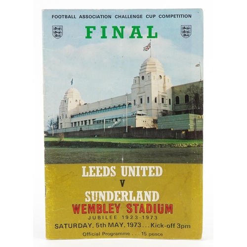 1692 - Sporting interest Leeds United V Sunderland 1973 FA Cup Final football program signed by all Sunderl... 