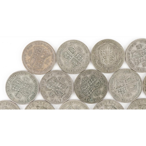 1547 - Collection of British pre decimal, pre 1947 half crowns, 445g