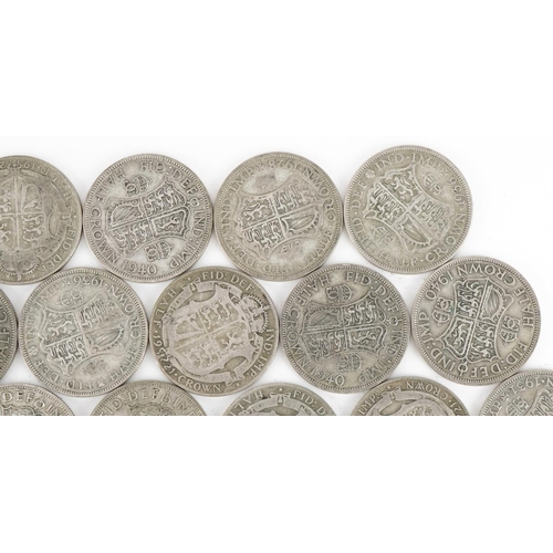 1547 - Collection of British pre decimal, pre 1947 half crowns, 445g