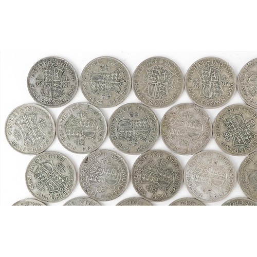 1538 - Collection of British pre decimal, pre 1947 half crowns, 570g