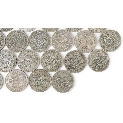 1538 - Collection of British pre decimal, pre 1947 half crowns, 570g